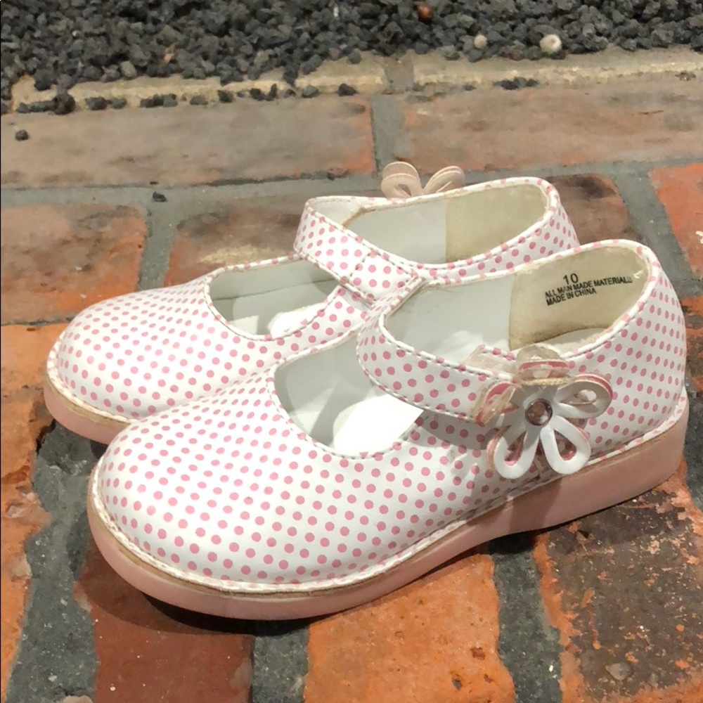 Carole Little Girls polka dot Mary Janes size 10